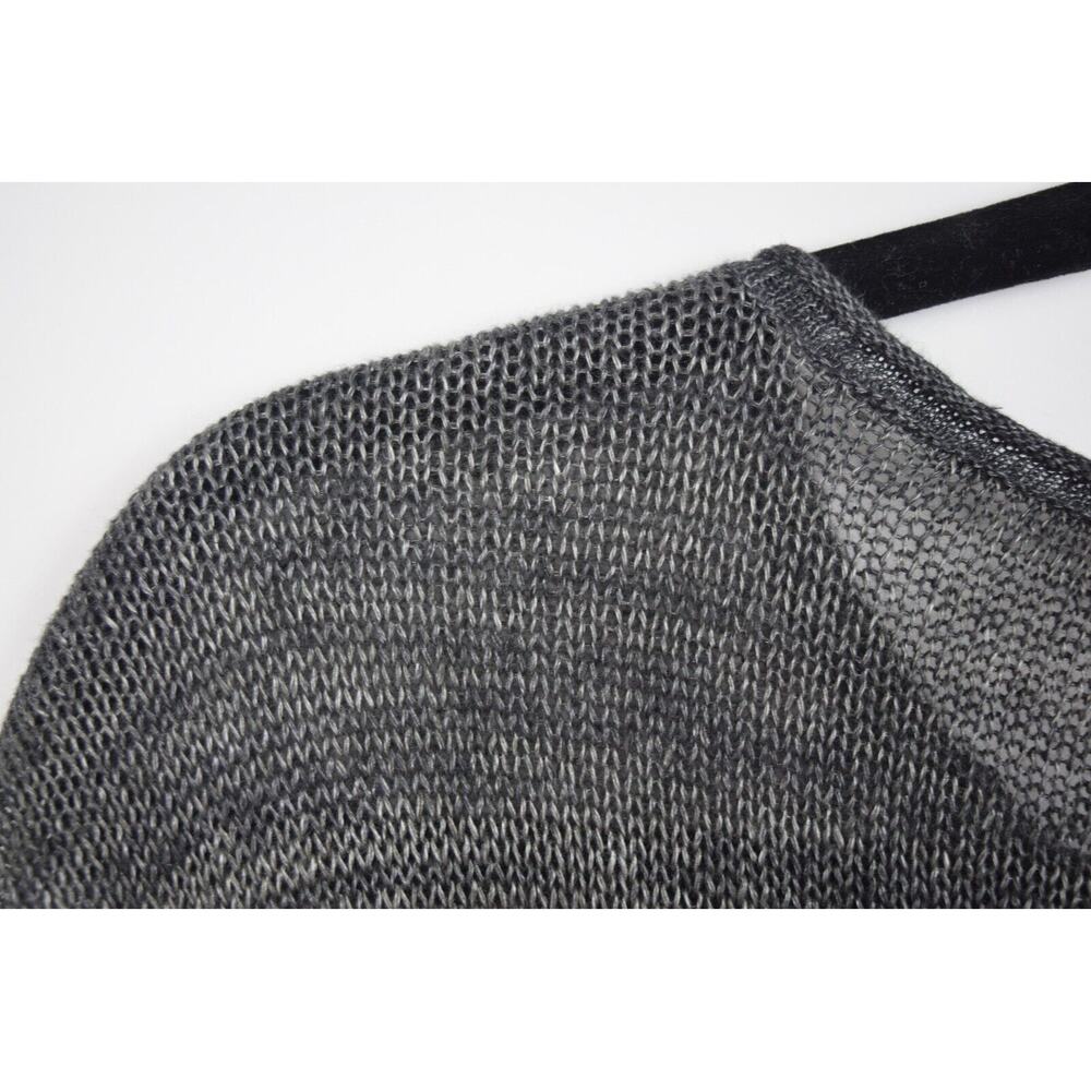 Eileen Fisher Womens Sweater Open Knit Linen Gray Striped Long Sleeve Sz Medium - Picture 10 of 16